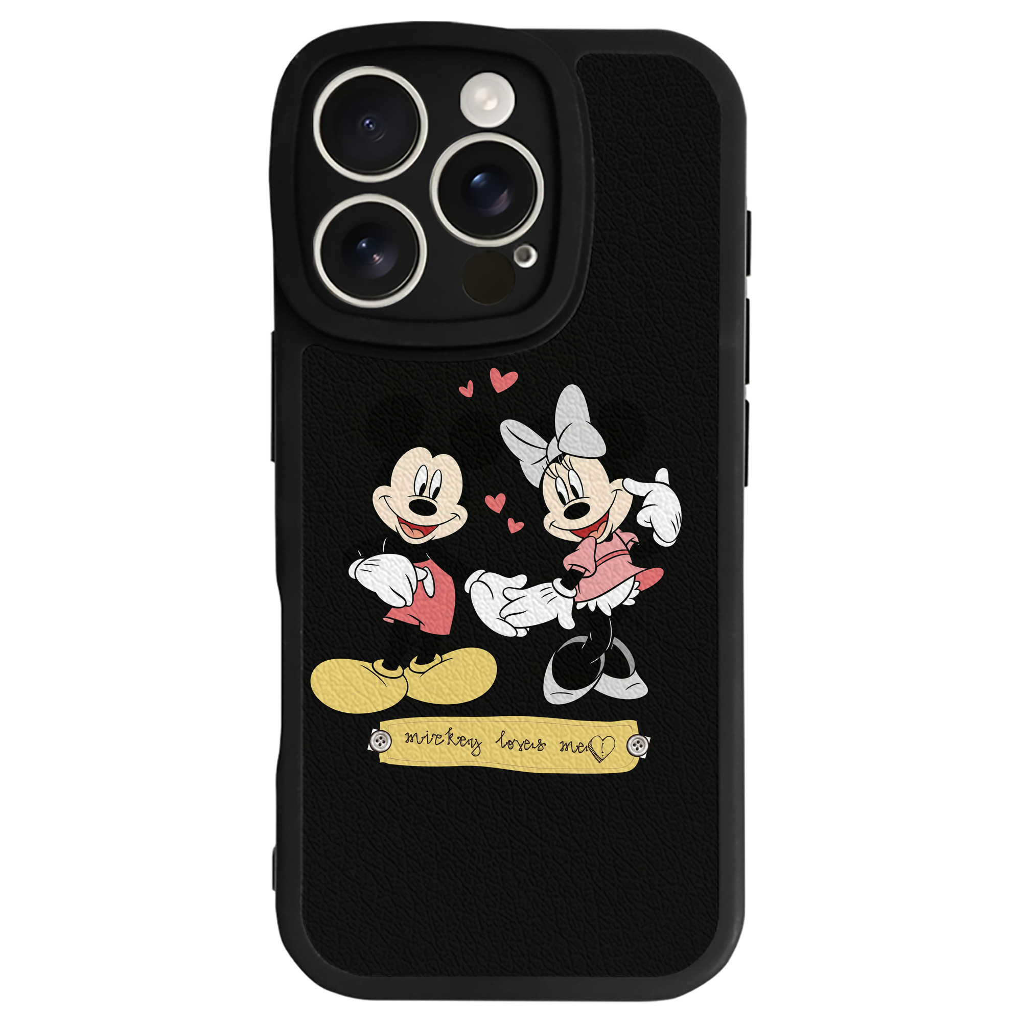 （画像用） ミッキーマウス Mickey Mouse 【iPhone 16シリーズ対応】シリコンスマホケース（レザー調） 材質：シリコン